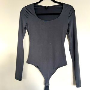 Grey long sleeve bodysuit